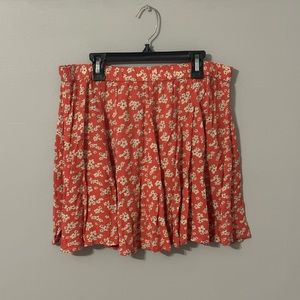 Red American Eagle Floral Skirt, Large